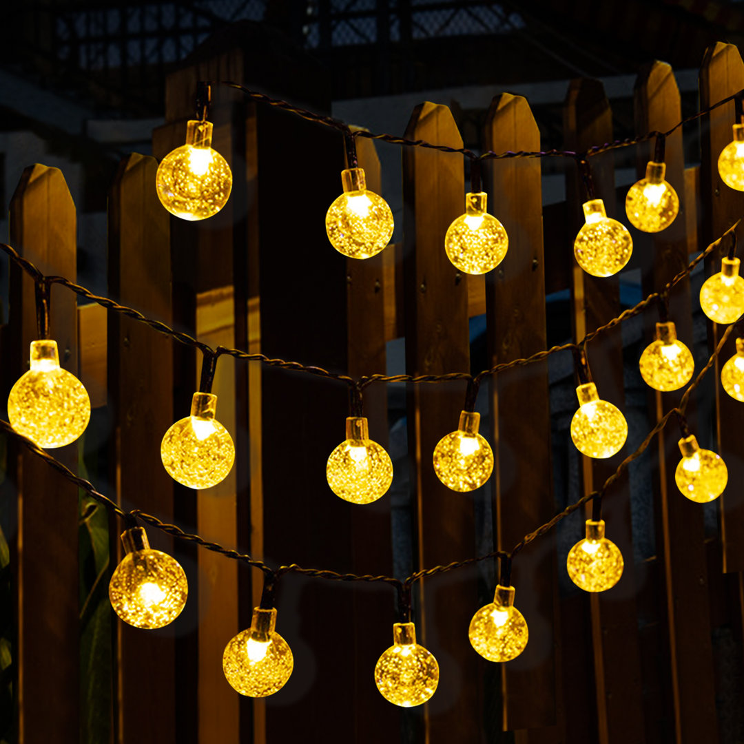 Cottone 256'' Outdoor Solar Powered Lights Decorations 30-Bulb Globe Integrated LED String Lights for Christmas Decor